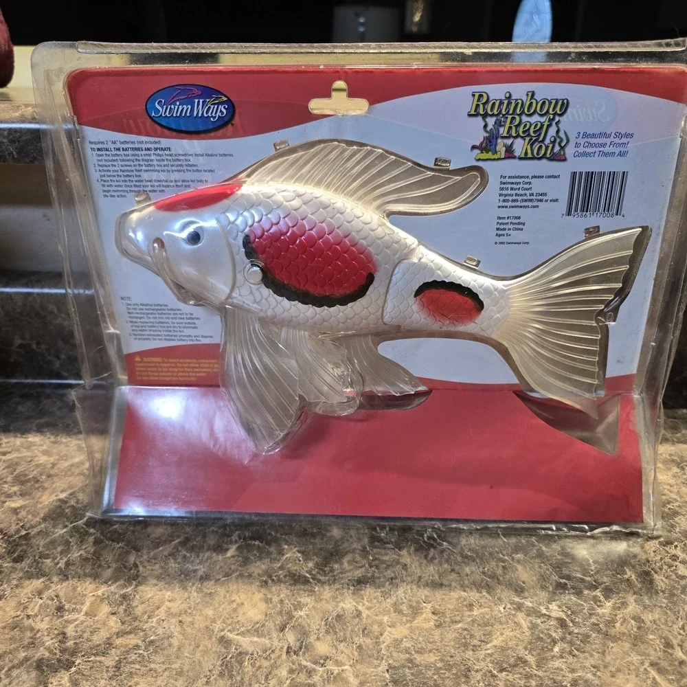 NOS Rainbow Reef Koi Swimming So Real You Think It's Alive‎ Pond Pool Action Toy
